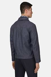 Technical Linen Bomber Jacket, Indigo, thumb, 3