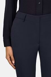 Trousers in Wool Blend Tapered Leg, Navy blue, thumb, 3