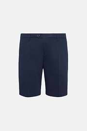 Stretch Cotton and Tencel Bermuda Shorts, Navy blue, hi-res
