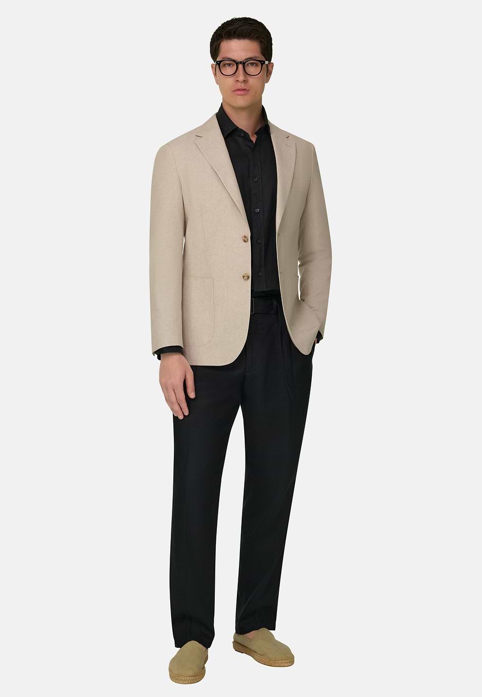 Sakko aus Leinen und Baumwollmélange, Sand, hi-res