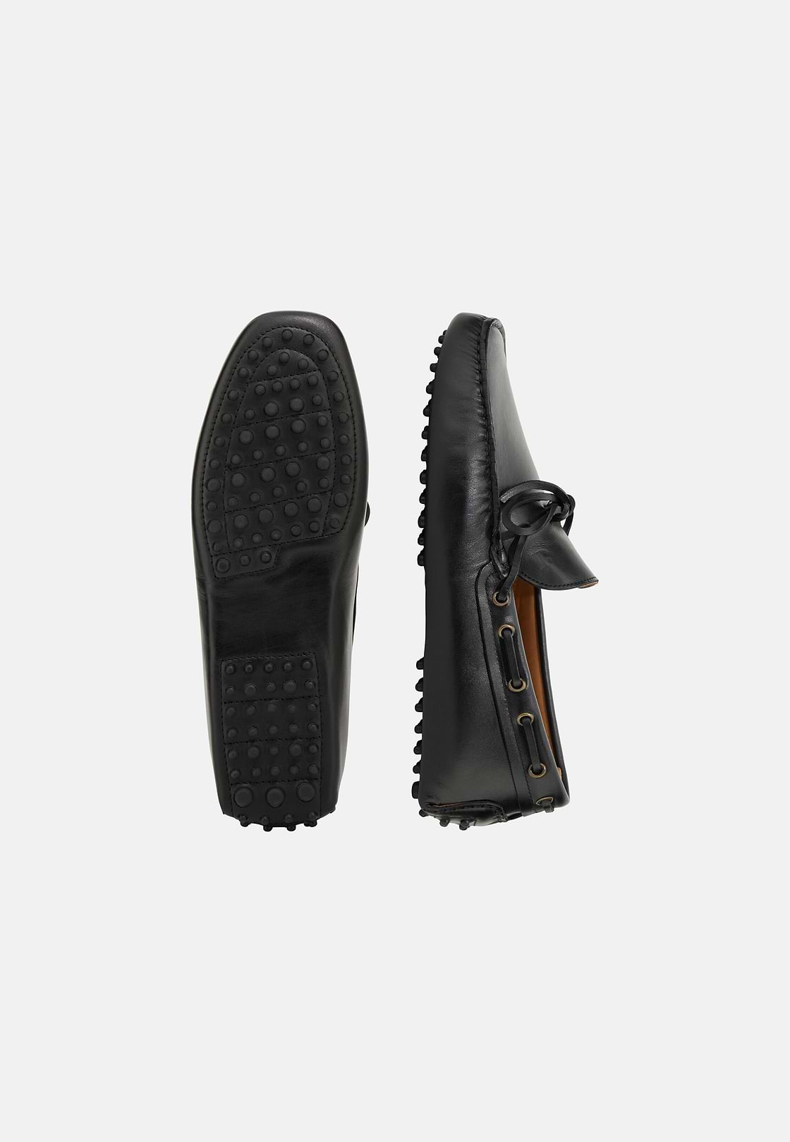 Wind Leather Loafers, Black, hi-res