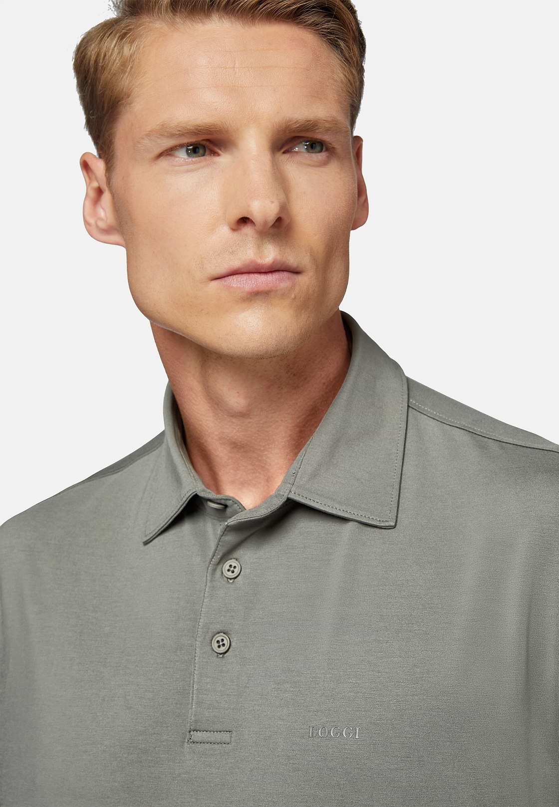 Polo Shirt In Stretch Supima Cotton, Green, hi-res