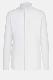 White Stretch Nylon Slim Fit Shirt, White, hi-res