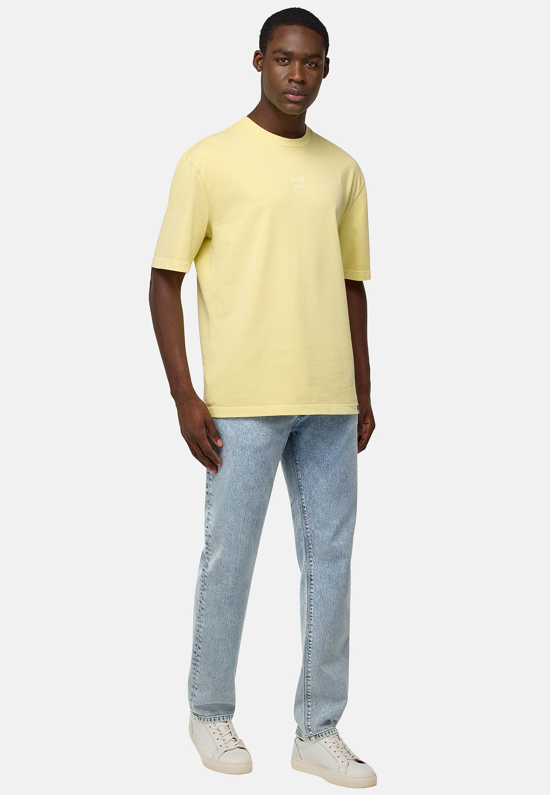 Jean En Denim Extensible Bleu À Délavage Clair, Bleu clair, hi-res