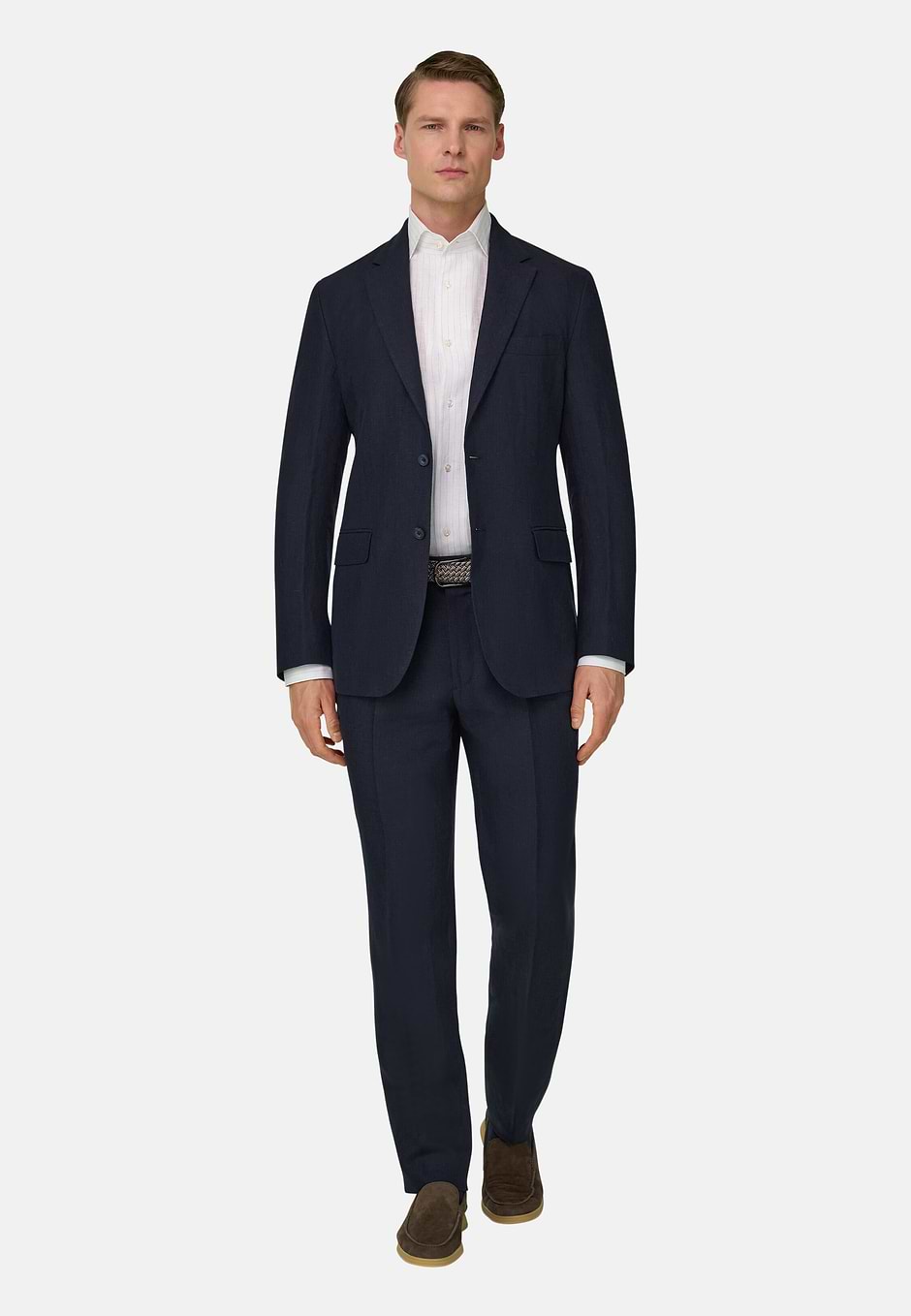 Pure Linen Suit, Navy blue, hi-res