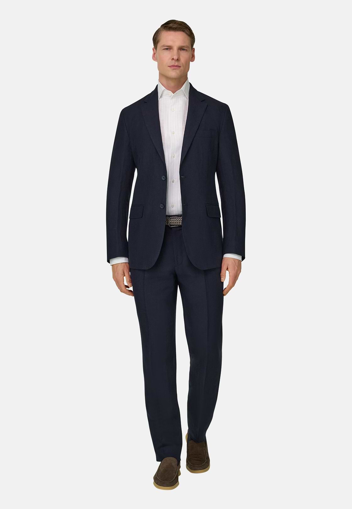 Pure Linen Suit, Navy blue, hi-res, 2