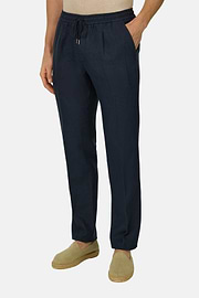 City Linen Trousers, Navy blue, thumb, 1
