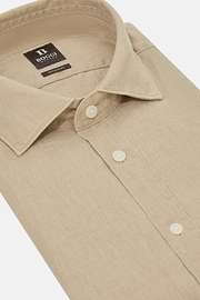 Regular Fit Linen Shirt, Beige, hi-res