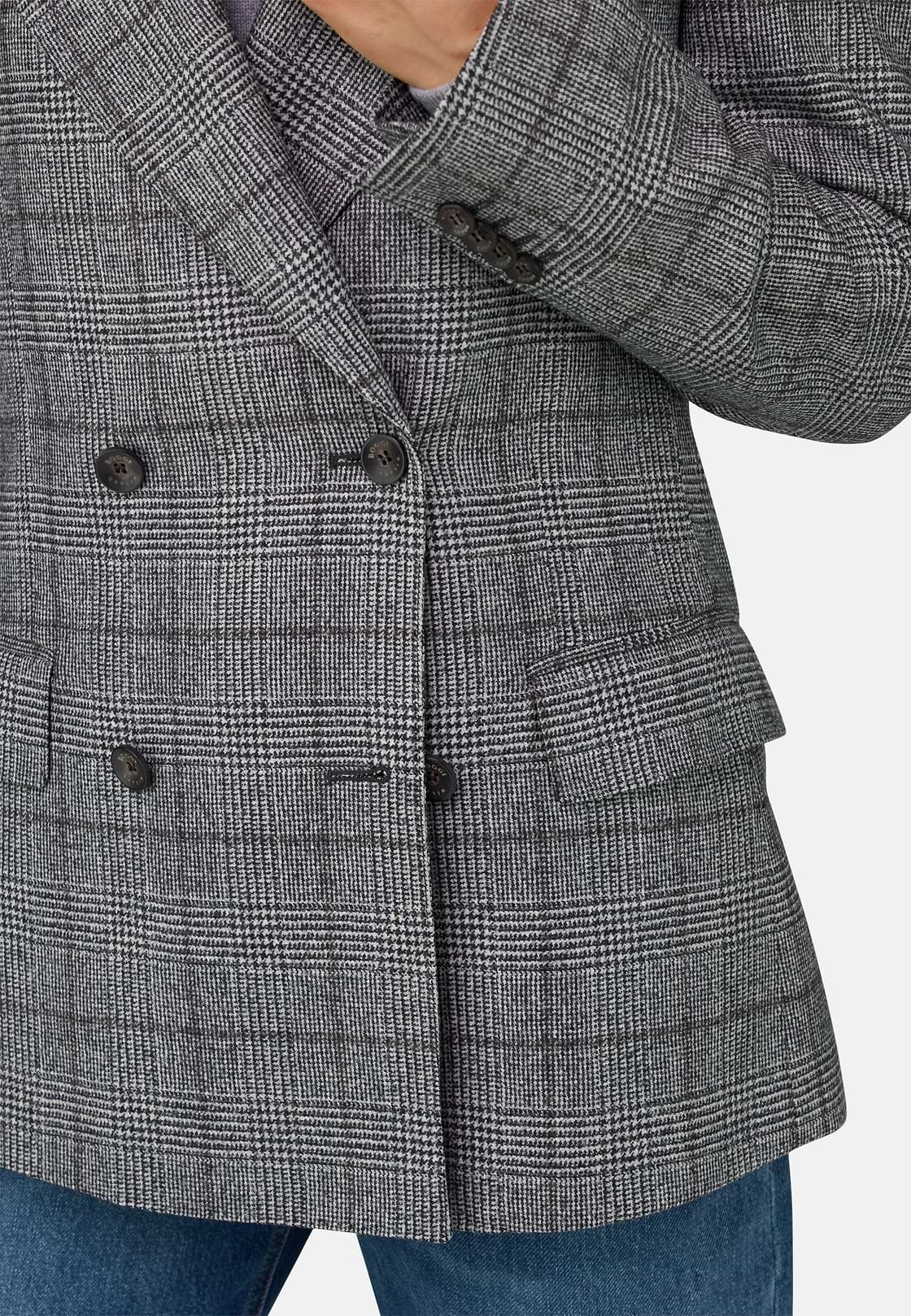 Blazer Double-Breasted in Wool, Black, hi-res, 3