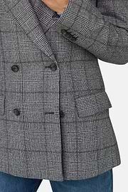 Blazer Double-Breasted in Wool, Black, thumb, 3