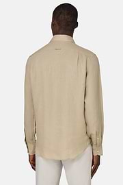 Regular Fit Linen Shirt, Beige, hi-res