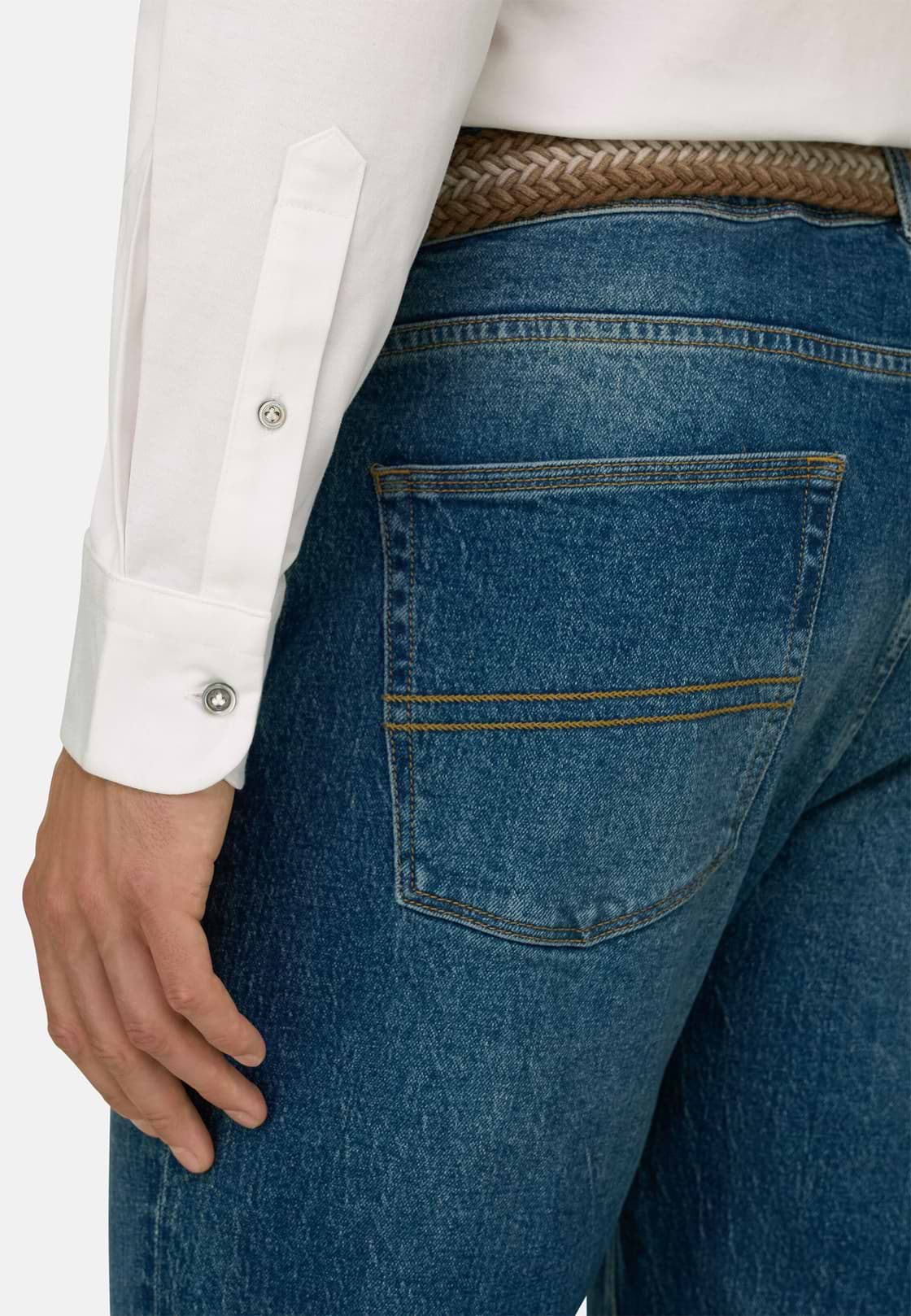 Polo Shirt in Cotton and Silk Regular Fit, White, hi-res, 4