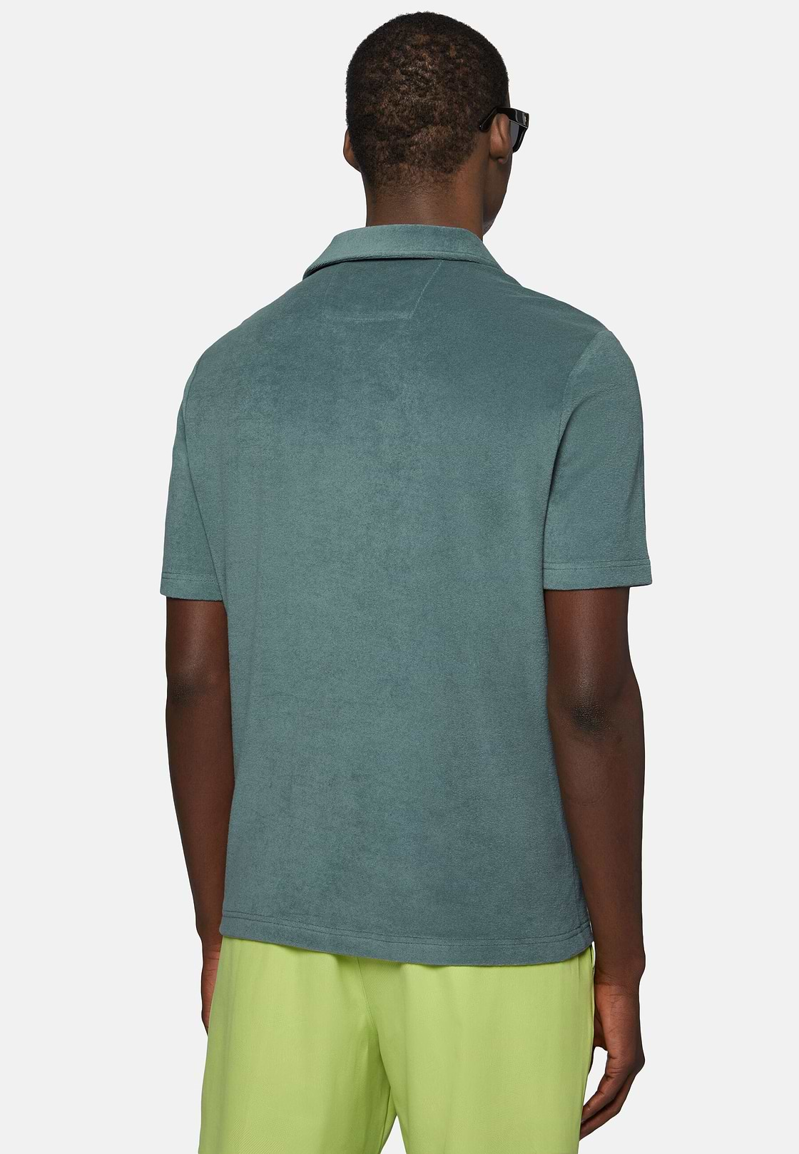 Cotton/Nylon Polo Shirt, Green, hi-res