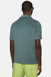 Cotton/Nylon Polo Shirt, Green, hi-res