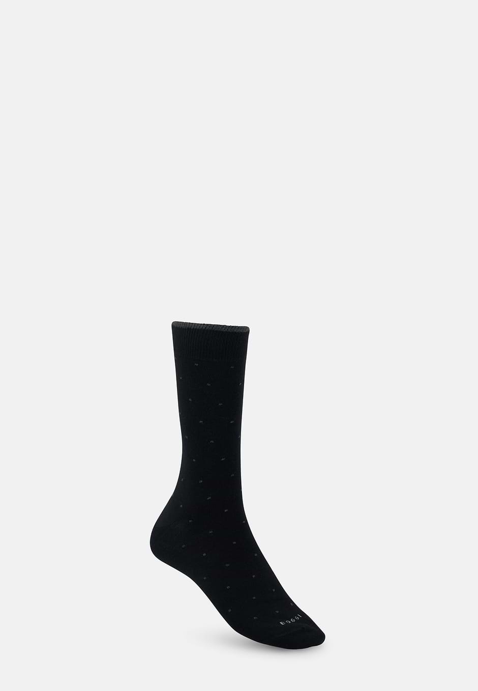 Kurze Socken Punktemuster aus Mischgewebe, Schwarz, hi-res