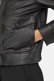 Genuine Leather Jacket, Brown, thumb, 4