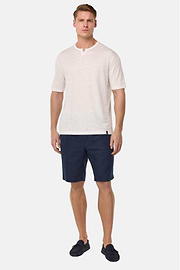 Bermudas in Linen, Navy blue, hi-res