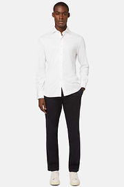 Stretch Cotton/Tencel Pants, Navy blue, hi-res