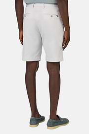 Bermuda En Coton Tencel Extensible, La glace, hi-res