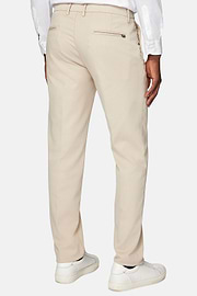 Stretch cotton/tencel trousers, Beige, hi-res