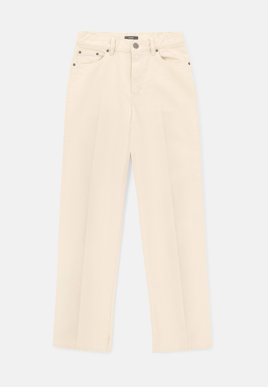 Cotton Denim Jeans, Cream, hi-res