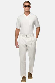 Cotton Piqué Polo Shirt, White, hi-res
