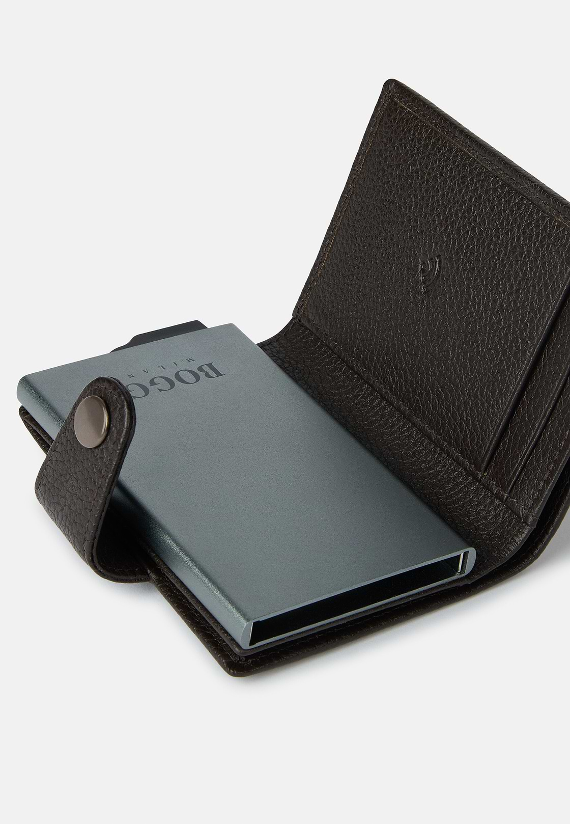 Leather Credit Card Holder, Brown, hi-res