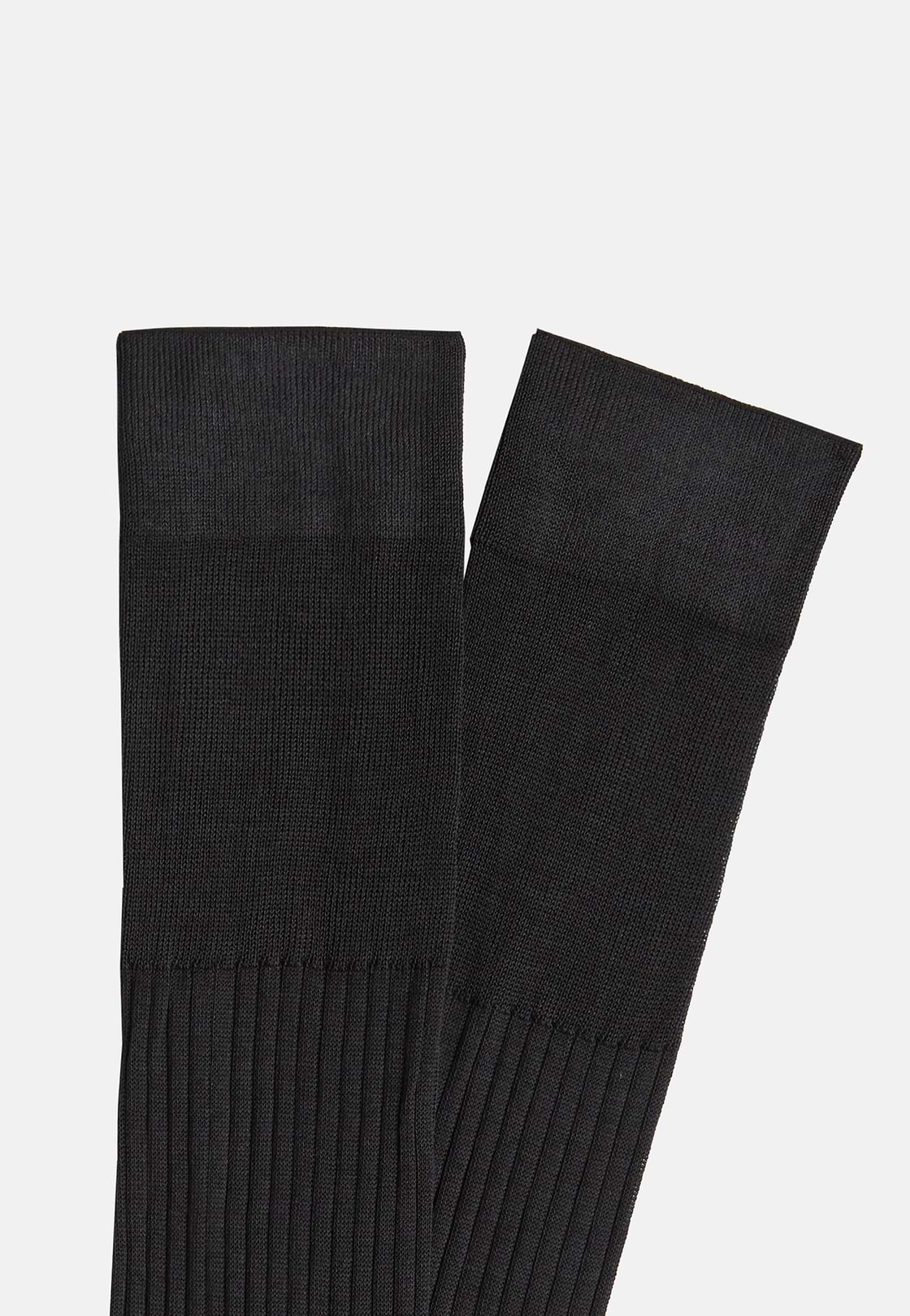 Ribbed Cotton Socks, Charcoal, hi-res