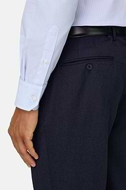 Shirt Striped Cotton Slim Fit, Light Blue, thumb, 4
