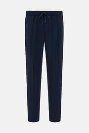 Spodnie City z elastycznej wełny seersucker, Navy blue, thumb, 5