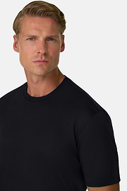 T-shirt En Jersey De Coton Pima, Noir, thumb, 3