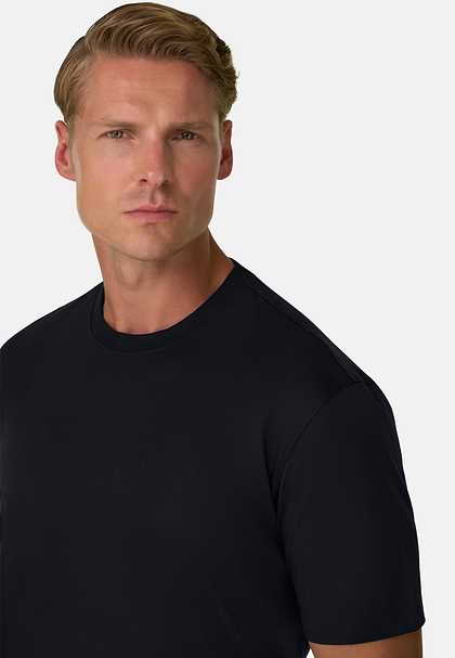 Pima Cotton Jersey T-shirt, Black, hi-res