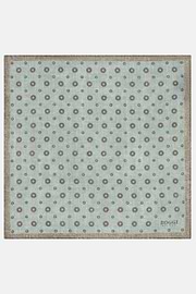 Medallion Linen Pocket Square, Green, thumb, 2