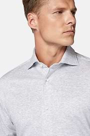 Regular Fit Cotton Jersey Polo Shirt, Light grey, hi-res