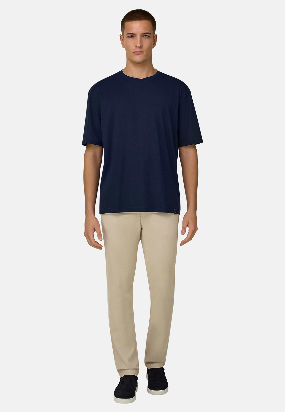 T-shirt In Cotone Pima, Navy, hi-res, 2