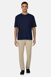 T-shirt In Cotone Pima, Navy, thumb, 2