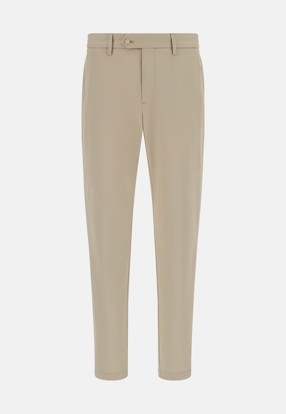 Pantalon En Coton Tencel Extensible, Sable, hi-res