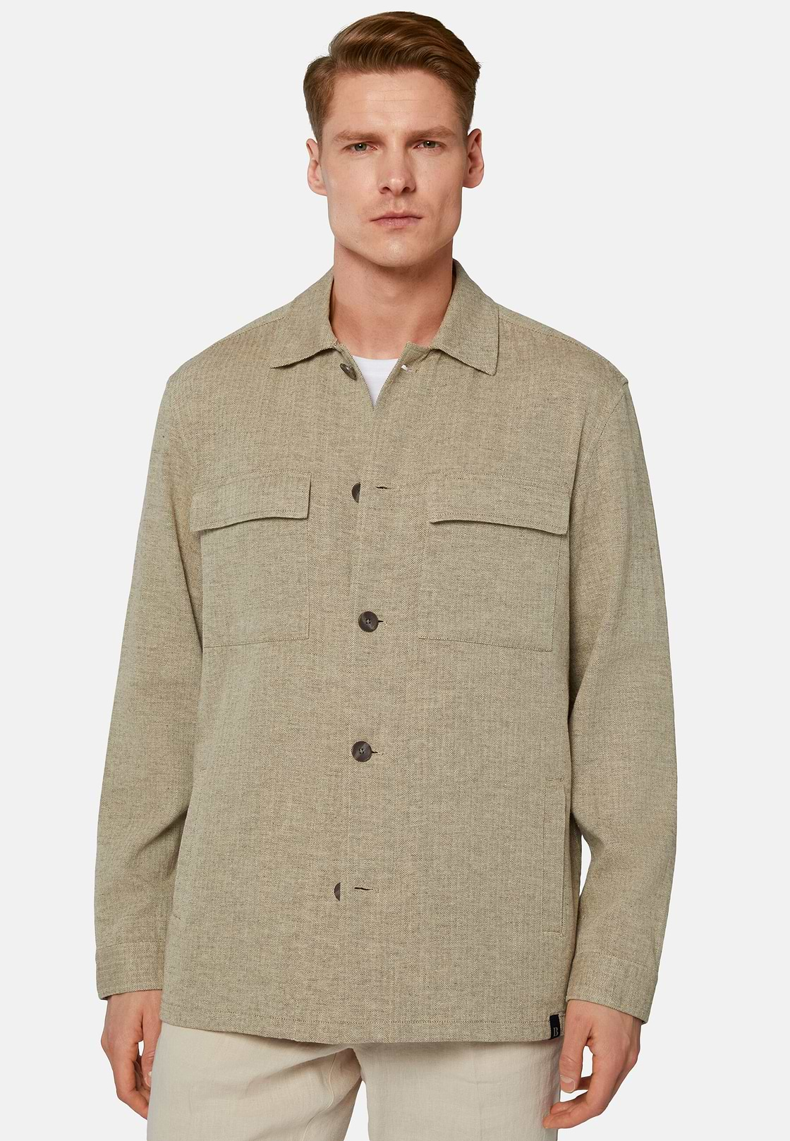 Sobrecamisa de Lino, Taupe, hi-res