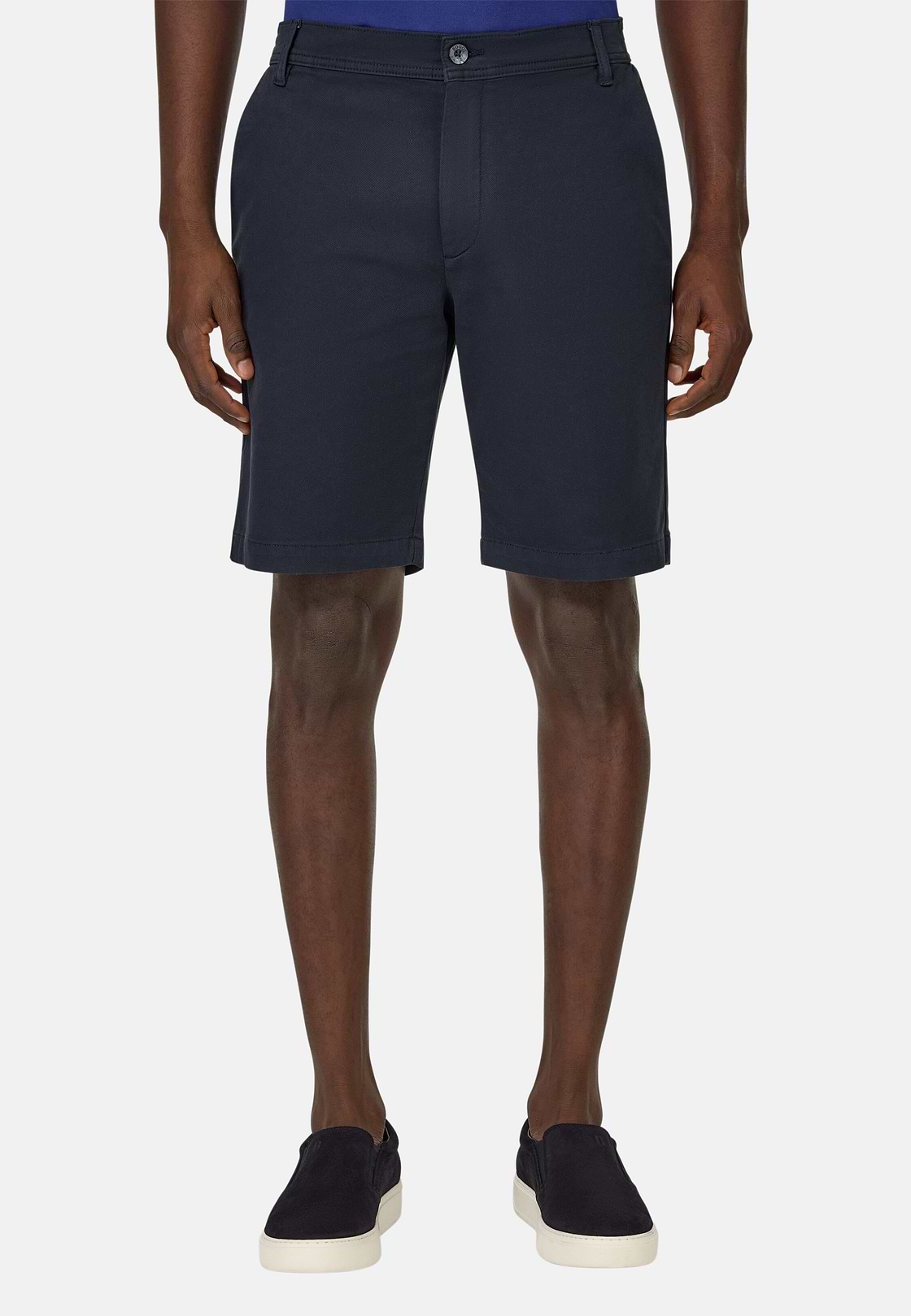 Bermuda En Coton Extensible, bleu marine, hi-res