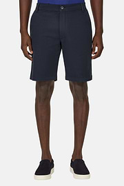 Bermuda En Coton Extensible, bleu marine, hi-res