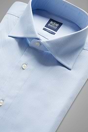 Camisa azul en algodón dobby slim fit, , thumb, 2