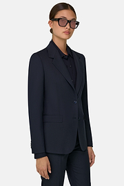 Blazer in Wool Blend, Navy blue, thumb, 1