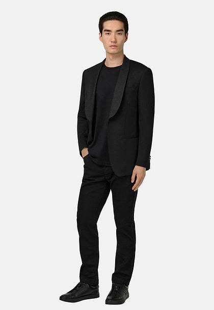 B Jersey Pure Wool Jacket, Black, hi-res