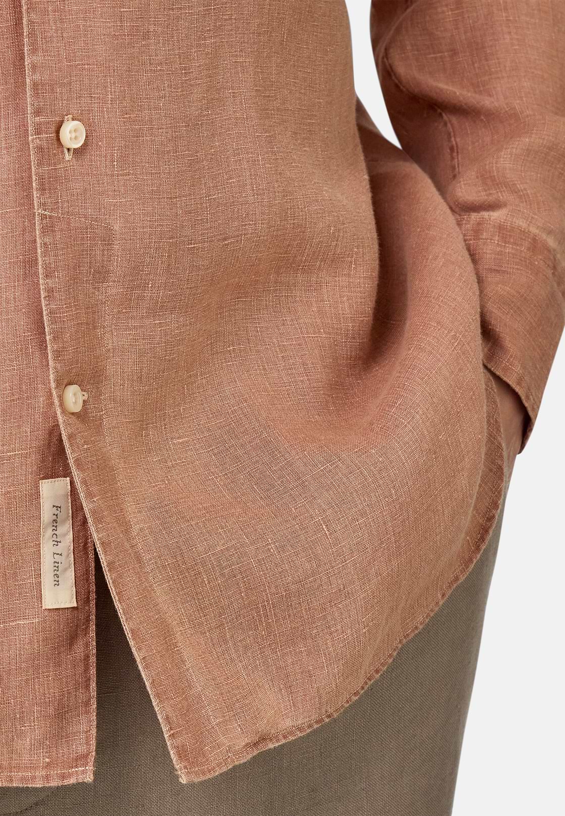 Regular Fit Linen Shirt, Rot, hi-res