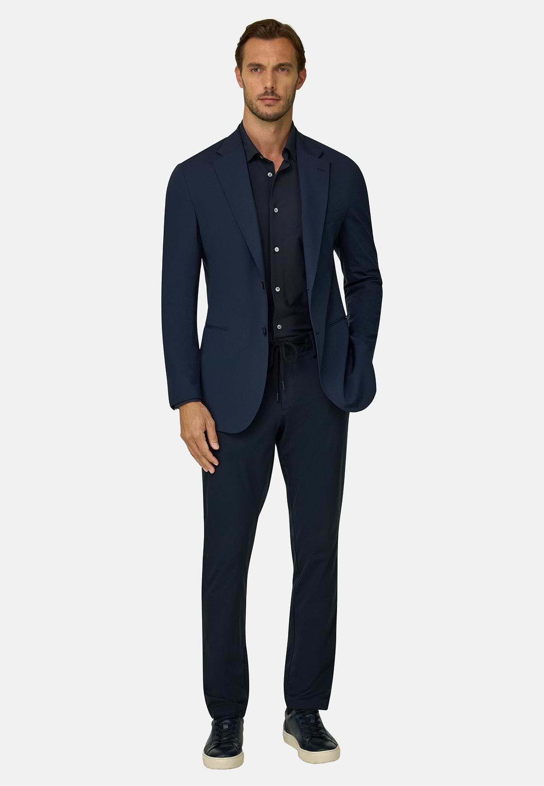 Blazer in Stretch Nylon B Tech, Navy blue, hi-res, 2