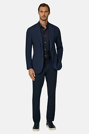 Blazer in Stretch Nylon B Tech, Navy blue, thumb, 2