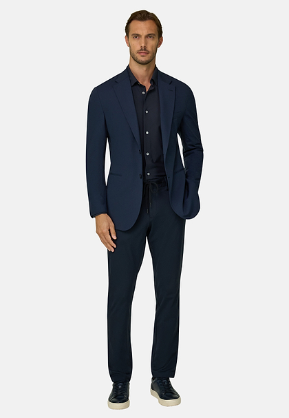 Blazer in Stretch Nylon B Tech, Navy blue, hi-res