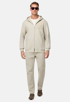 Sweat Full Zip À Capuche En Scuba De Coton Mélangé