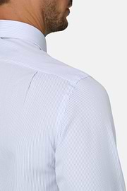 Overhemd Gestreept in Katoenpopeline Regular Fit, Light Blue, thumb, 4