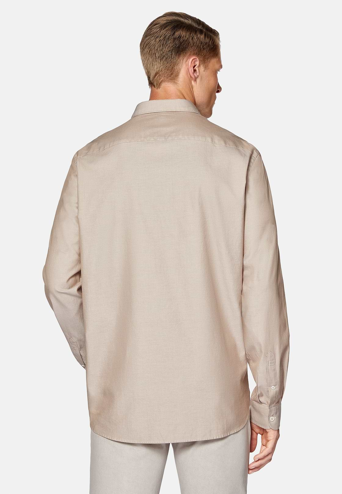 Regular Fit Cotton Shirt, Beige, hi-res